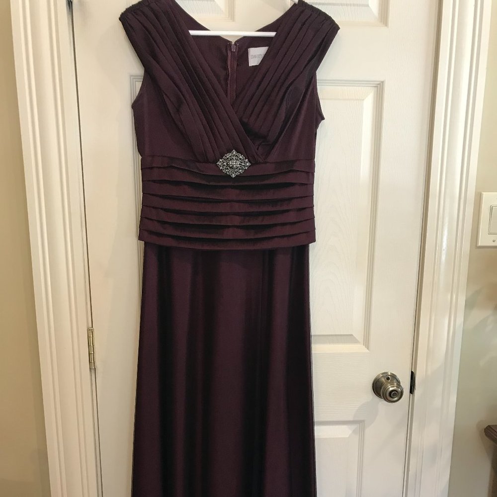 David's Bridal burgandy gown